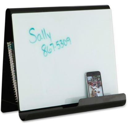 Picture of Safco Wave Desktop Non-Magnetic Dry-Erase Whiteboard Holder, 17in x 14 12/16in, Steel Frame With Black Finish