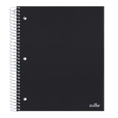 Picture of Office Depot Brand Stellar Poly Notebook, 8-1/2in x 11in, 3 Subject, College Ruled, 150 Sheets, Black