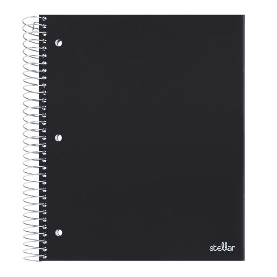 Picture of Office Depot Brand Stellar Poly Notebook, 8-1/2in x 11in, 3 Subject, College Ruled, 150 Sheets, Black