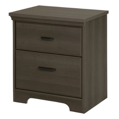 Picture of South Shore Versa 2-Drawer Nightstand, 22-1/4inH x 23inW x 17-3/4inD, Gray Maple