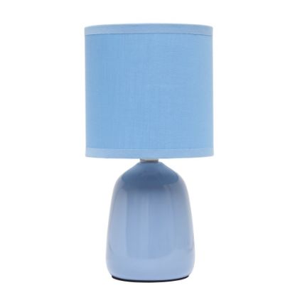 Picture of Simple Designs Thimble Base Table Lamp, 10-1/16inH, Sky Blue/Sky Blue