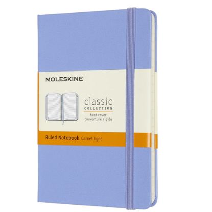 Picture of Moleskine Classic Hard Cover Notebook, 3.5in X 5/5in, Ruled, 192 Pages, Hydrangea Blue