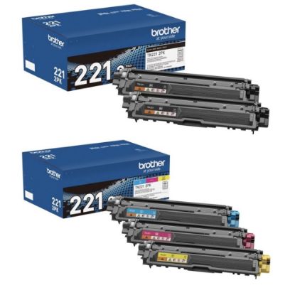 Picture of Brother TN221 Black And Cyan, Magenta, Yellow Toner Cartridges, Pack Of 5, TN221KKCMY-OD