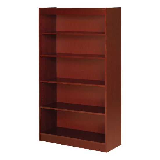 Picture of Lorell Veneer Modular Shelving Bookcase, 5-Shelf, 60inH x 36inW x 12inD, Cherry