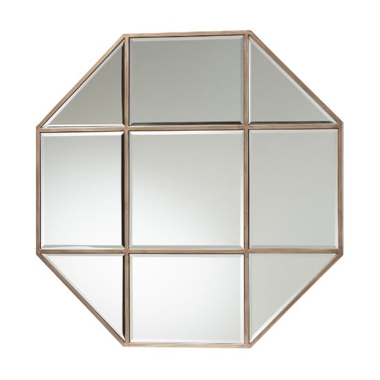 Picture of Baxton Studio Modern And Contemporary Geometric Accent Wall Mirror, 36in x 36in, Antique Bronze/Gold