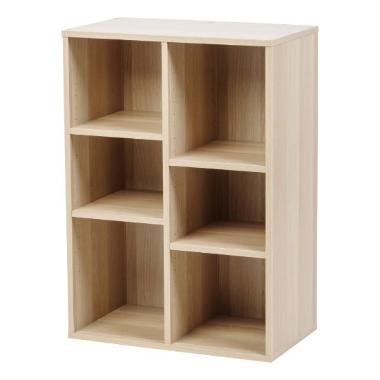 Picture of IRIS 33inH 6-Cube Storage Bookcase, Light Brown